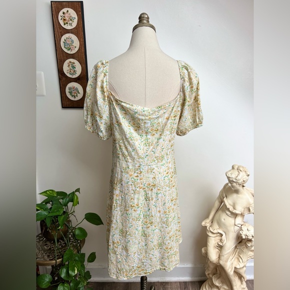 Ditsy Floral Linen Blend Summer Dress Large - Picture 6 of 8